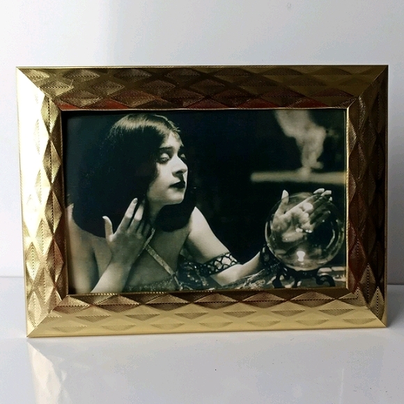 Vintage Gypsy Wiccan Fortune teller Crystal ball, Victorian gypsy Woman Art - Picture 6 of 8